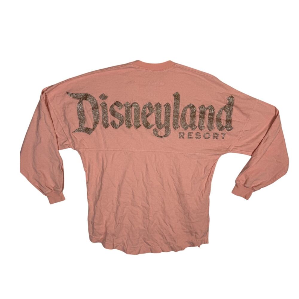 Disneyland Parks Spirit Jersey Rose Gold Pink Glitter Long Sleeve Shirt XS